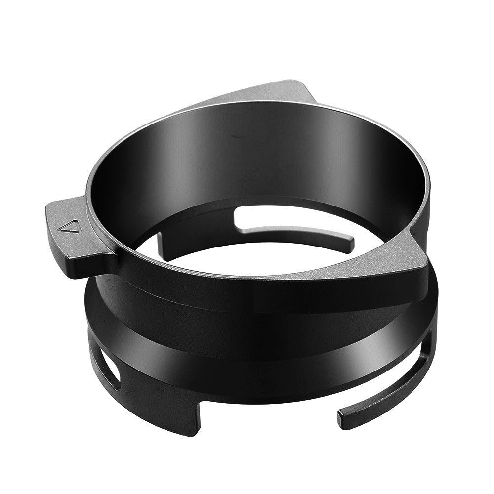 Black 54mm twist-lock dosing funnel and grinder fork adapter for compatible Breville portafilters - Grind Logic