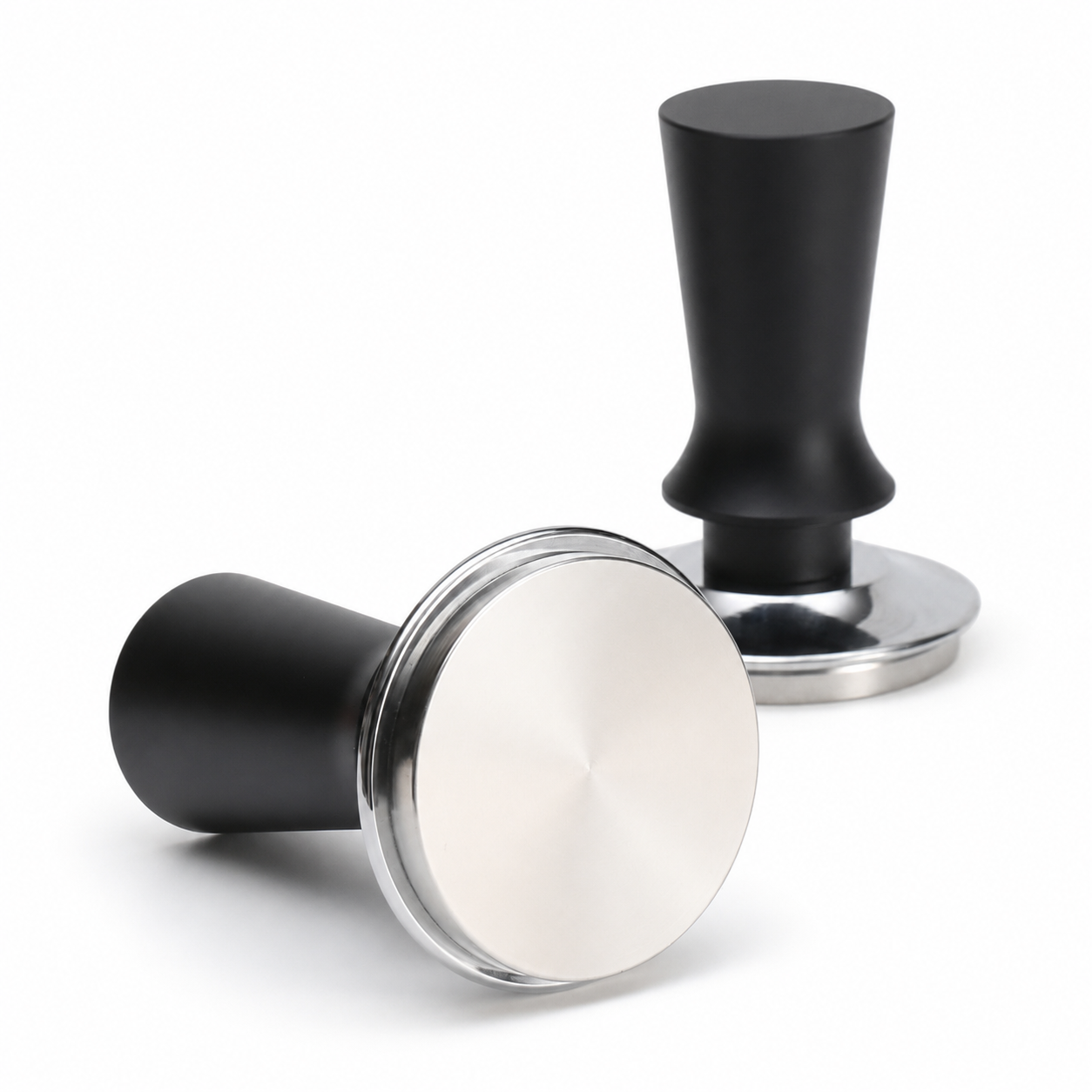 Matte Black 58mm Self-Levelling Spring-Loaded Espresso Tamper - Bottom view - Grind Logic